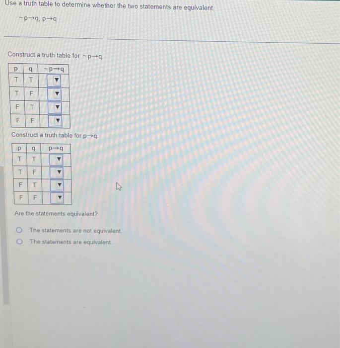 Solved Use A Truth Table To Determine Whether The Two Chegg