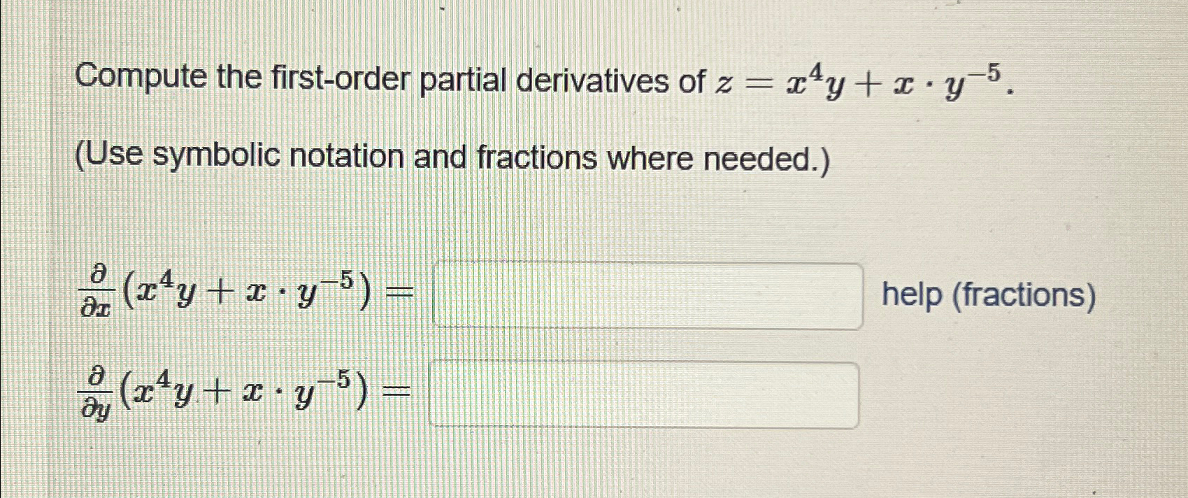 Compute The First Order Partial Derivatives Of Chegg