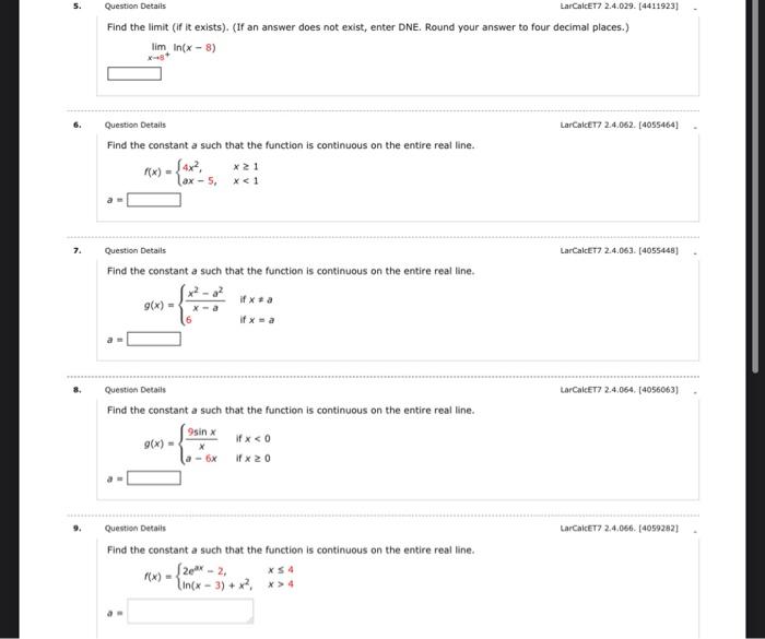 Solved 5 Question Details LarCalcET 2 4 029 4411923 Find Chegg