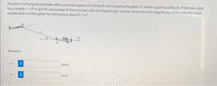 Solved Airplane A Is Flying Horizontally With A Constant Chegg