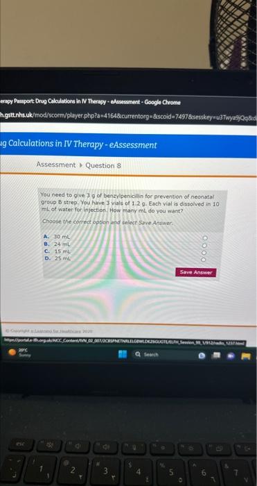 Solved Drug Calculations In Iv Therapy Eassessment Chegg