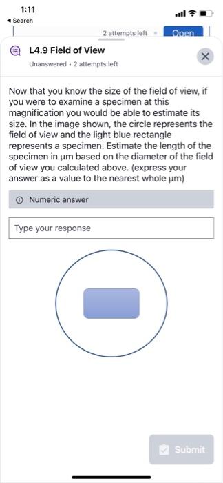 Solved L4 9 Field Of View Unanswered 2 Attempts Left Now Chegg