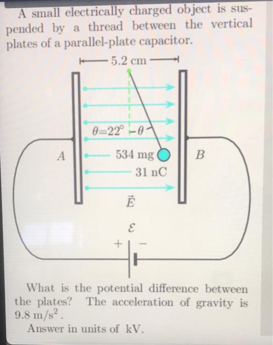 Solved A Small Electrically Charged Object Is Sus Pended By Chegg