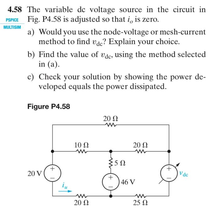 Solved The Variable Dc Voltage Source In The Circuit InFig Chegg