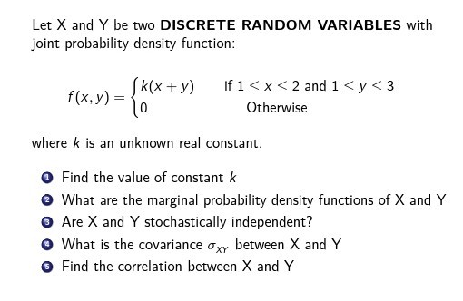 Solved Let X And Y Be Two DISCRETE RANDOM VARIABLES With Chegg