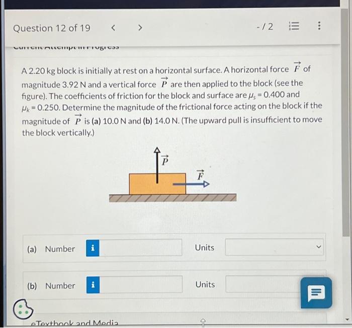 Solved A Kg Block Is Initially At Rest On A Horizontal Chegg