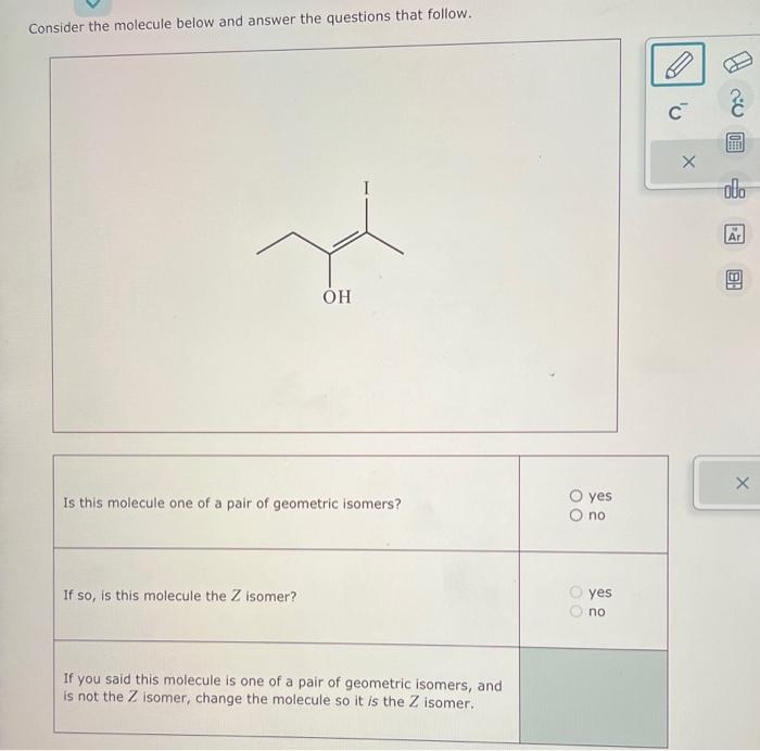 Solved Consider The Molecule Below And Answer The Questions Chegg