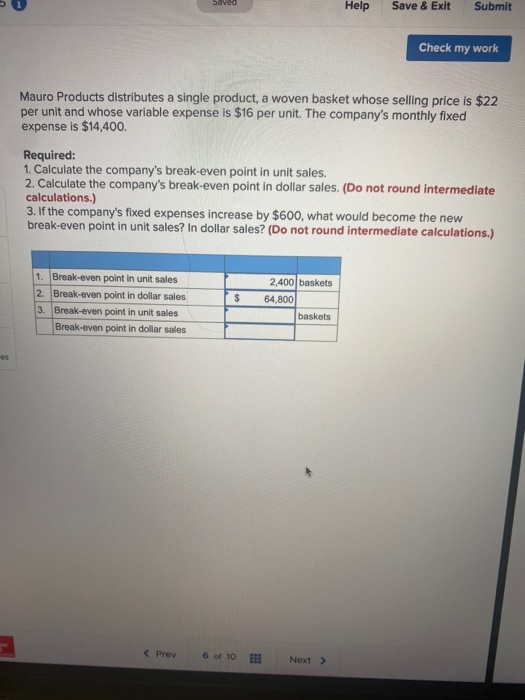 Solved Saved Help Save Exit Submit Check My Work Mauro Chegg