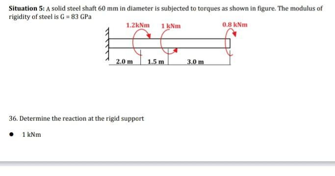 Solved Situation A Solid Steel Shaft Mm In Diameter Is Chegg