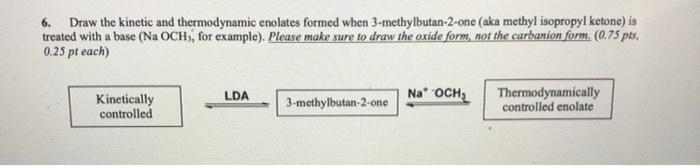 Solved 6 Draw The Kinetic And Thermodynamic Enolates Formed Chegg