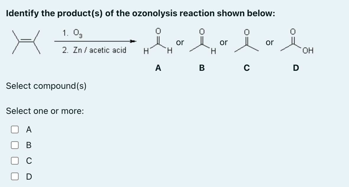 Solved What Starting Material Would Give The Ozonolysis Chegg