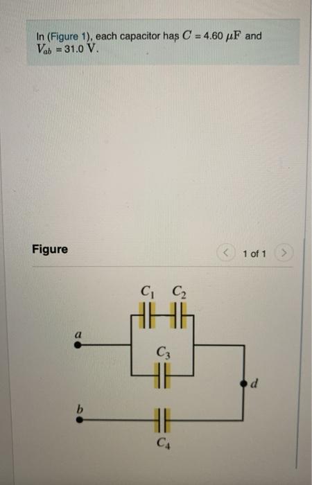 Solved In Figure Each Capacitor Has C Pf And Vab Chegg