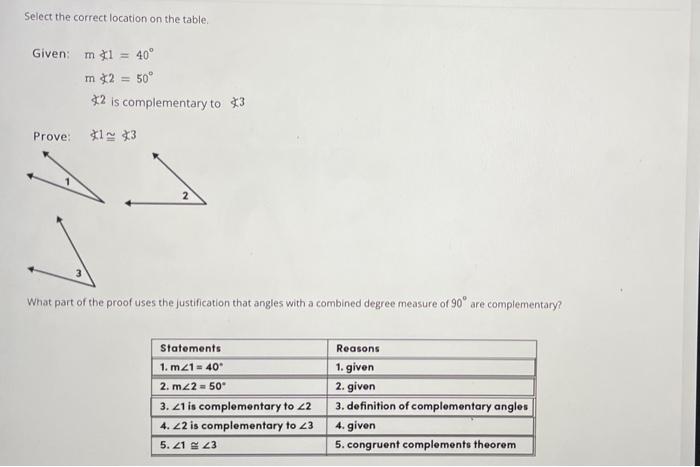 Solved Select The Correct Location On The Table Given M 1 Chegg