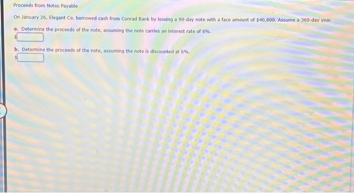 Solved Proceeds From Notes Payable On January 26 Elegant Chegg