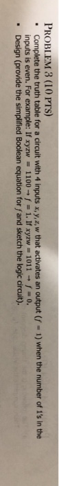 Solved Problem Pts Complete The Truth Table For A Chegg