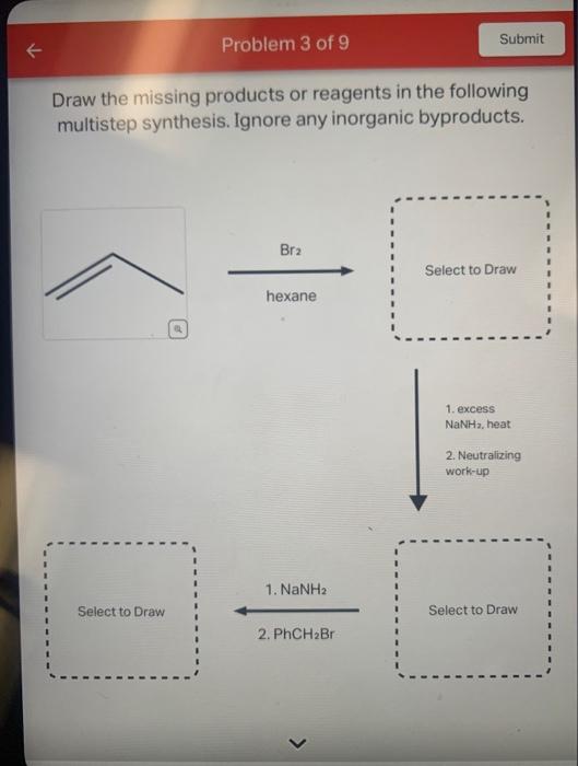 Solved Draw The Missing Products Or Reagents In The Chegg