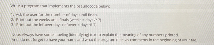 Solved Write A Program That Implements The Pseudocode Below Chegg