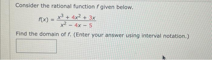 Solved Consider The Rational Function F Goven Below F X Chegg