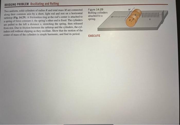 Solved Two Uniform Solid Cylinders Of Radius R And Total Chegg