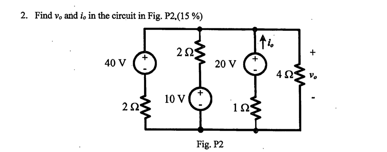 Solved Find Vo And Io In The Circuit In Fig P2 15 Fig Chegg