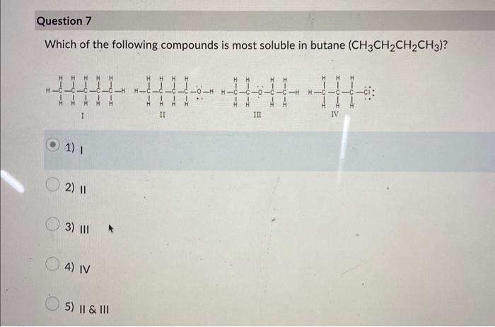 Solved Which Of The Following Compounds Is Most Soluble In Chegg