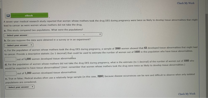 Solved Check My Work Ebook A Seven Year Medical Research Chegg