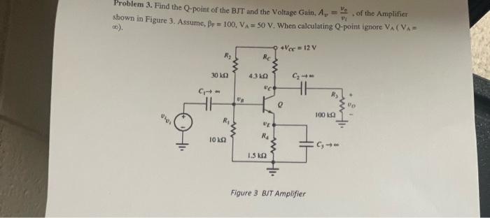 Solved Problem Find The Q Point Of The Bjt And The Chegg