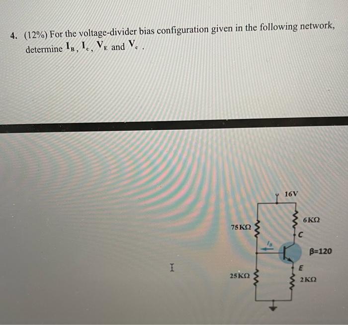 Solved For The Voltage Divider Bias Configuration Chegg