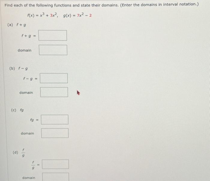 Solved Find Each Of The Following Functions And State Their Chegg