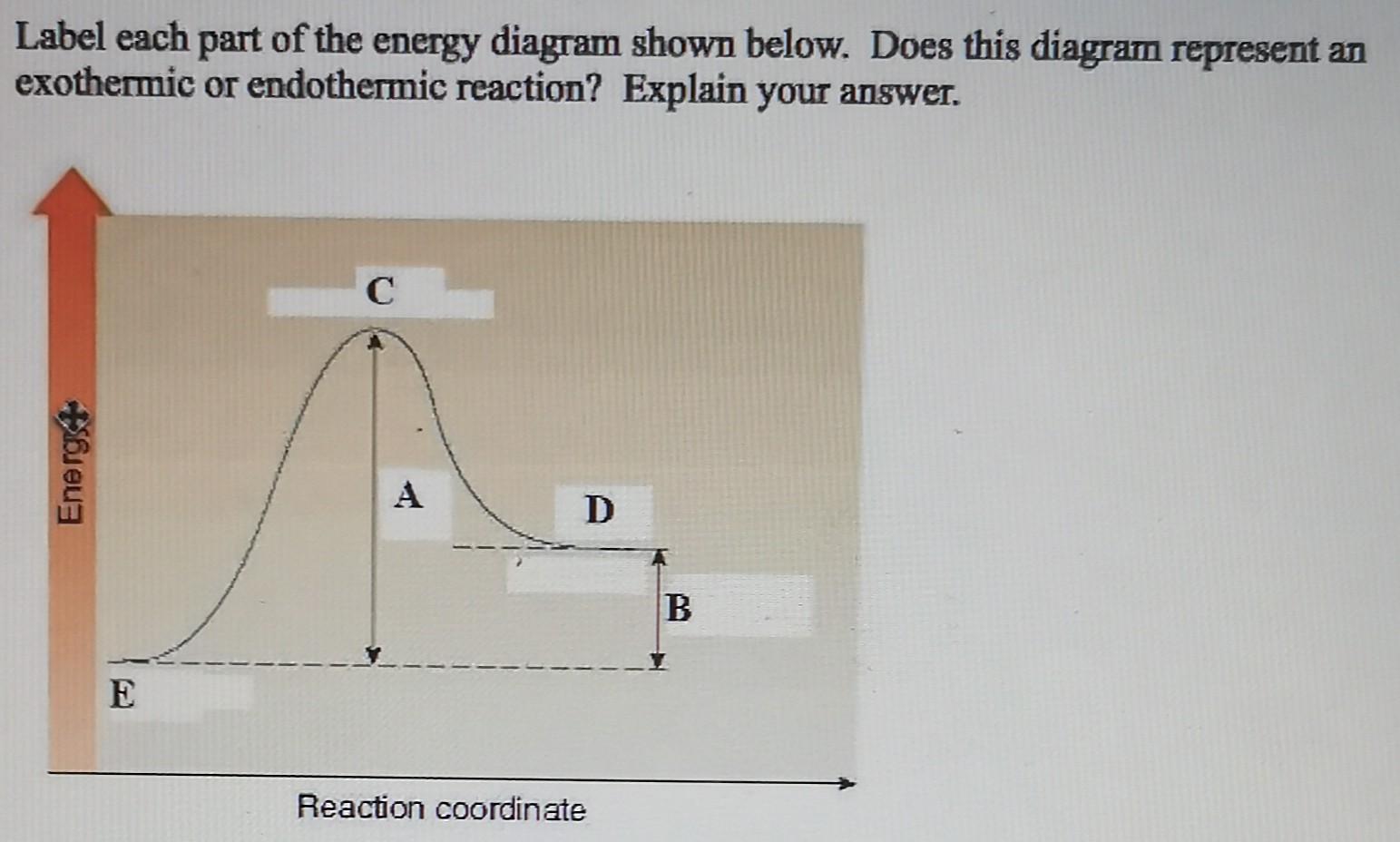 Solved Label Each Part Of The Energy Diagram Shown Below Chegg