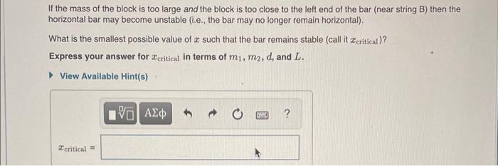 Solved A Rigid Uniform Horizontal Bar Of Mass M1 And Chegg