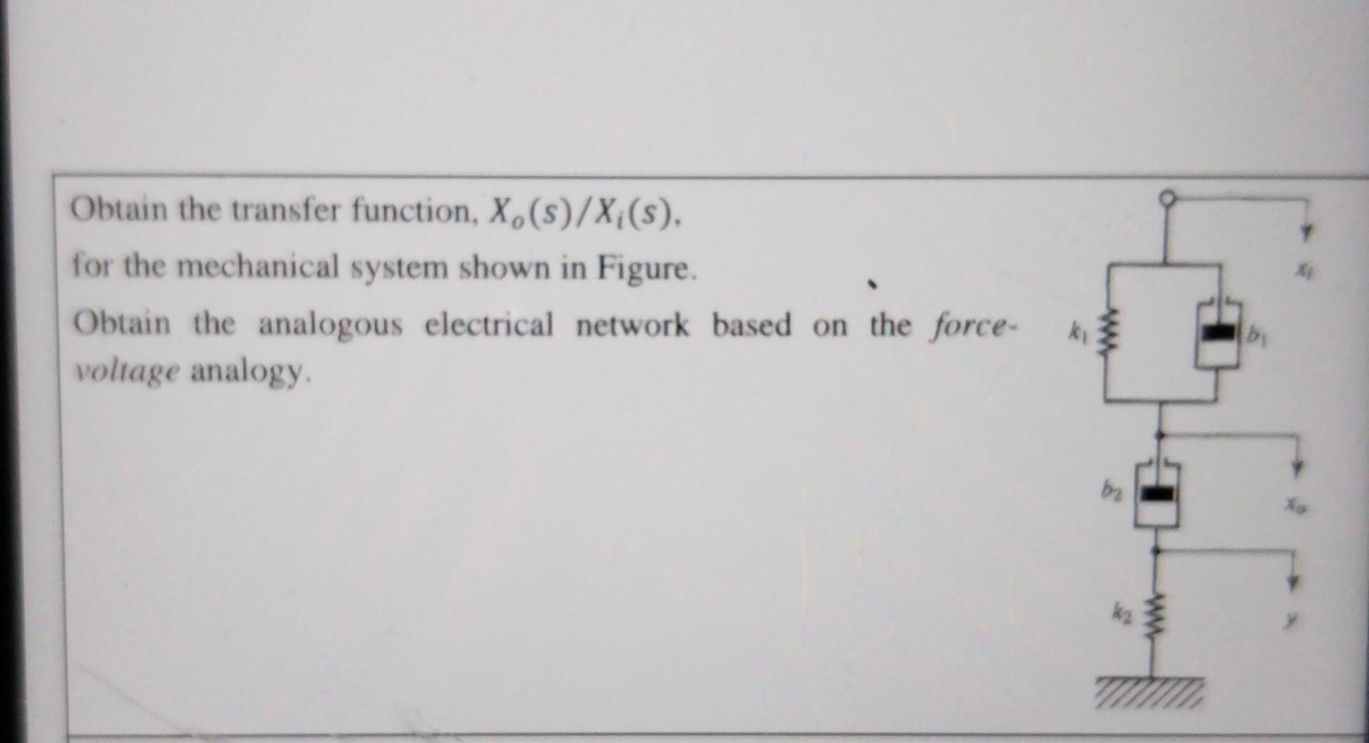 Solved Obtain The Transfer Function X S X S For The Chegg