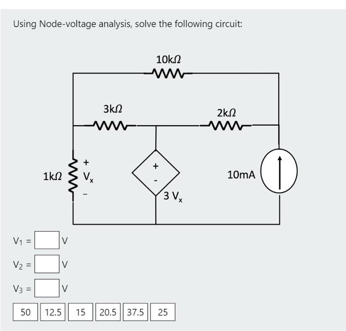 Solved Using Node Voltage Analysis Solve The Following Chegg