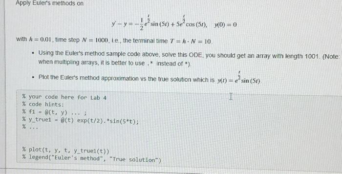 Solved Apply Euler S Methods On Chegg