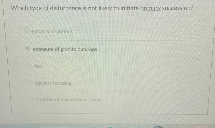 Solved Which Type Of Disturbance Is Not Likely To Initiate Chegg