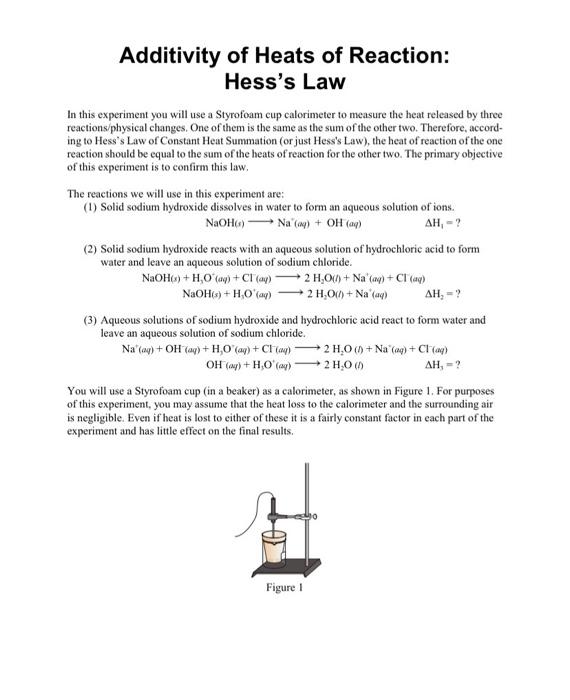 Solved Additivity Of Heats Of Reaction Hess S Law In This Chegg