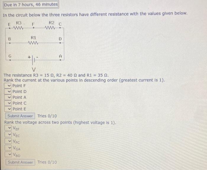 Solved In The Circult Below The Three Resistors Have Chegg