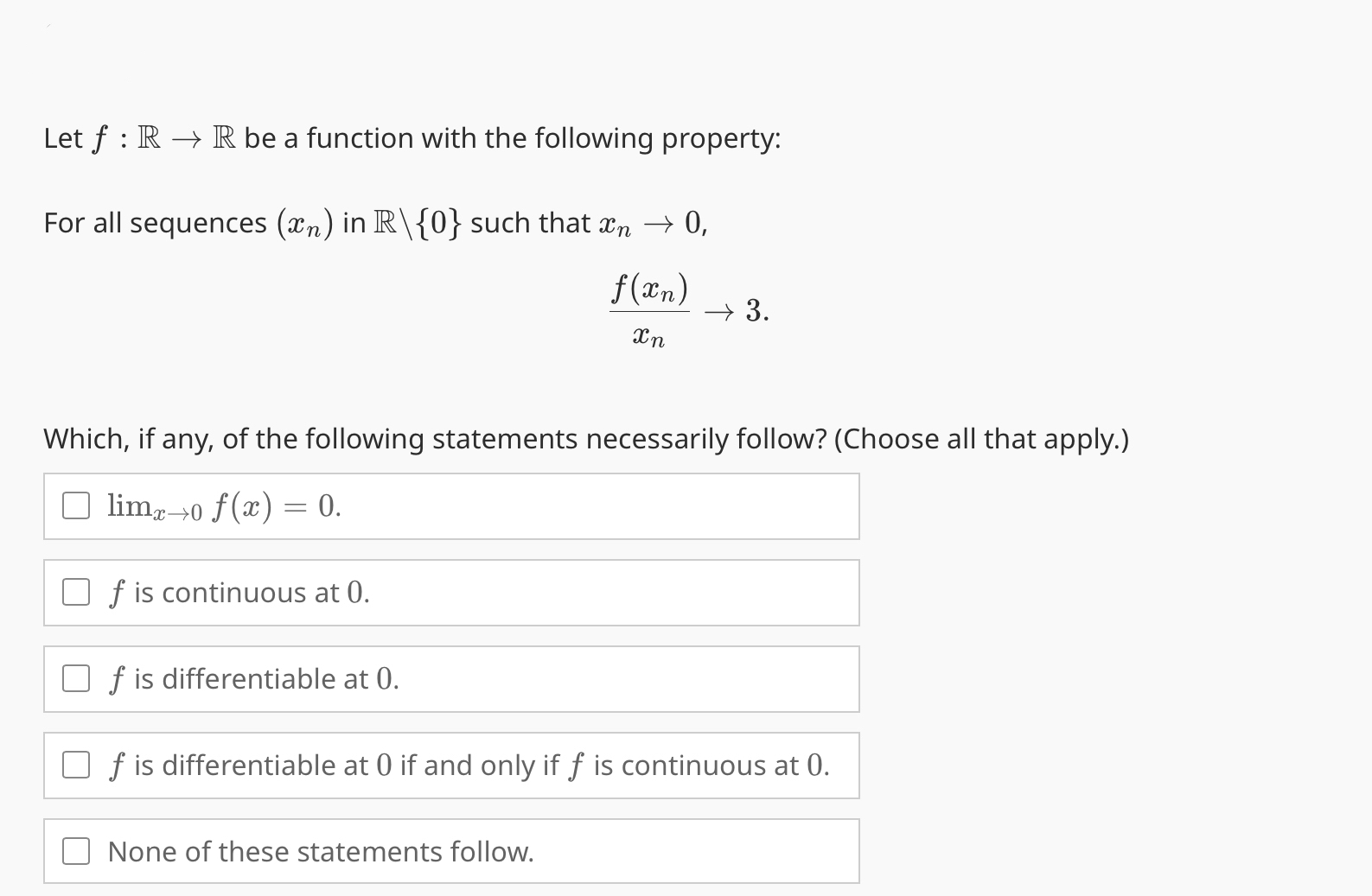 Solved Let F Rr Be A Function With The Following Chegg