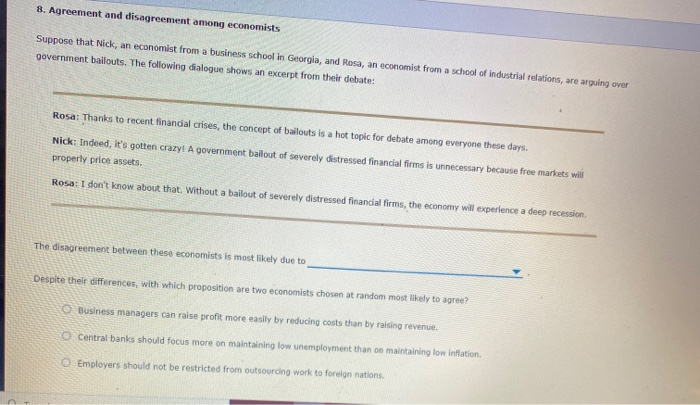 Solved Agreement And Disagreement Among Economists Chegg