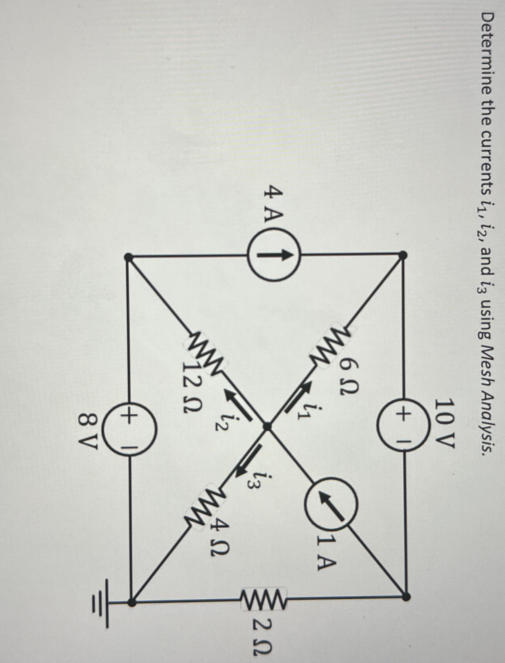 Solved Determine The Currents I1 I2 And I3 Using Mesh Chegg