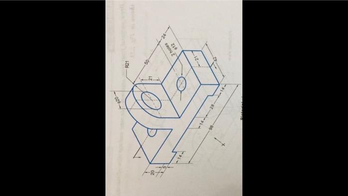 Solved Draw The Sectional Front View Top View And Section Chegg