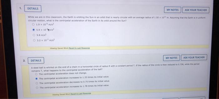 Solved 1 DETAILS MY NOTES ASK YOUR TEACHER While We Are In Chegg