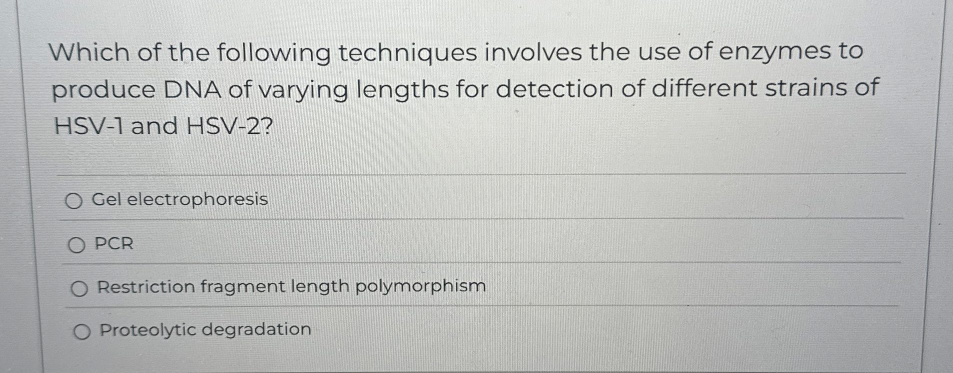 Solved Which Of The Following Techniques Involves The Use Of Chegg