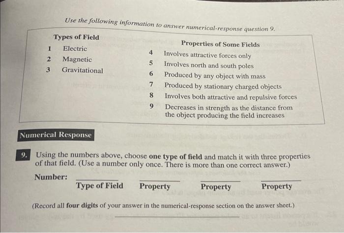 Solved Use The Following Information To Using The Numbers Chegg