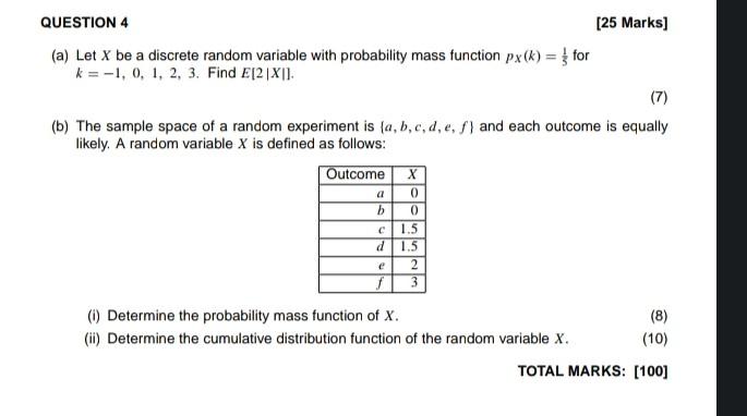 Solved A Let X Be A Discrete Random Variable With Chegg