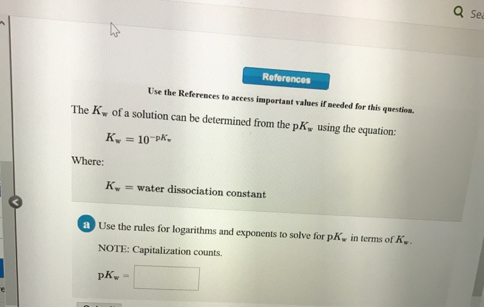 Solved Q Sea W References Use The References To Access Chegg