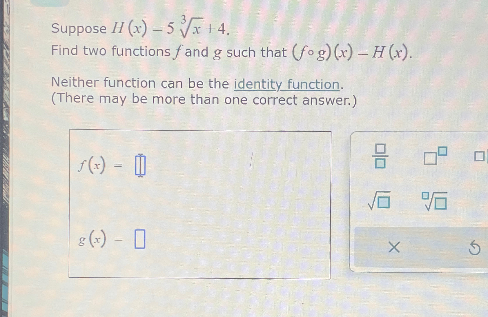 Solved Suppose H X X Find Two Functions F And G Such Chegg