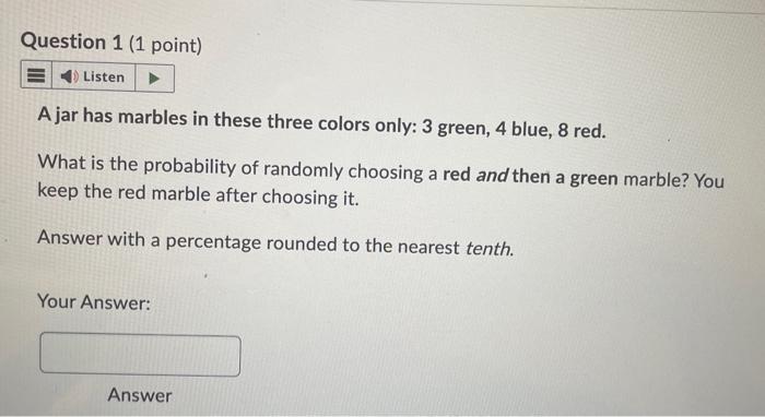 Solved A Jar Has Marbles In These Three Colors Only 3 Chegg