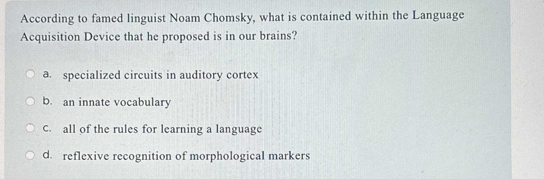 According To Famed Linguist Noam Chomsky What Is Chegg