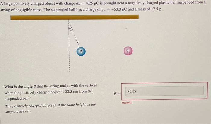 Solved A Large Positively Charged Object With Charge Chegg